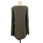 CP Shades  Olive Green Floral Embroidered Long Sleeve Top‎ Size Medium Photo 5