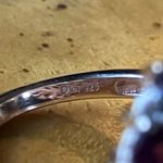 Natural Rose De France Amethyst Garnet Sterling Silver Cocktail Ring Size 7 Purple Photo 4