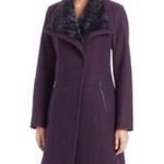 Jessica Simpson Faux Due Collared Flare Purple Wool Coat Size Small NWT Photo 1