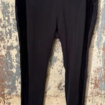Athleta  Women's leggings Black Velour/ Velvet Stripe Tux, size Medium Photo 0