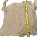 Flax  Beige Cream Button Up Top 100 Percent Linen Women's Size Large Lagenlook. Photo 6