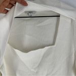 Bar III ‎ Womens Size 1X White Ribbed Cut-Out Long Sleeve Mock Neck Sweater Top Photo 2