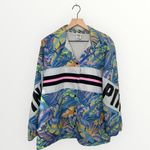 PINK - Victoria's Secret Victoria’s Secret Pink Large Sherpa Lined Tropical Button Down Jacket Photo 0