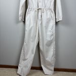 Levi's  Utility Jumpsuit Coveralls Women Large Cream Long Sleeve Button Drawstring Photo 2