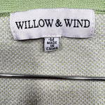 Lime Green Daisy Cardigan Sweater Willow & Wind Soft Cozy Flower Boho Retro Size M Photo 3