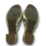 Adrianna Papell  Gold Twist Front Summer Vacation Block Heels Open Toe Size 7.5M Photo 4