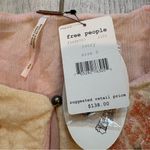 Free People NWT, Rare Crinkle Cropped Ivory Cardigan Pink Beaded Detail, Sz S Photo 12