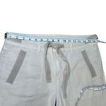 American Eagle Womens Baggy Flare Pants Low Rise Cream Stretch Belted Utility 10 Tan Photo 10