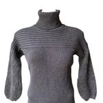 Costume National Wool and Mohair Gray Turtleneck 3/4 Puff Sleeve Tunic Sweater Size M Photo 9