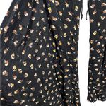 Billabong Black Floral Wide-Leg Pants Slit Beach Pant Small Photo 5