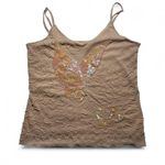 Vintage Y2K Beige Tan Butter Sequin Tank Top size Medium Photo 2
