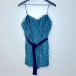 ZARA  Blue Fringed‎ Belted Playsuit Romper Size L NWT Photo 4
