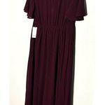 Show Me Your Mumu NWT  Emily Empire Merlot Chiffon Maxi Dress Large Photo 7