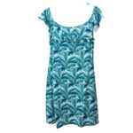 Tommy Bahama  Teal Floral Amongst Fronds Off Shoulder UPF Dress Pockets LARGE Photo 1