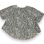 Anthropologie Vanessa Virginia  Gray White Floral Cotton Top - Size Large Photo 0