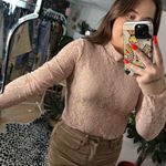 Urban Outfitters  High Neck Lace Long Sleeve Top Pink Size Medium Photo 4