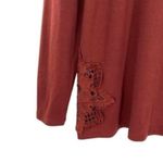 easel  Women’s Burgundy Floral Crochet Cutout Sweater Top Photo 2