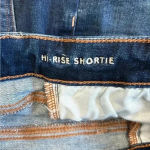American Eagle  high rise shortie dark blue jean shorts in size 00 Photo 3