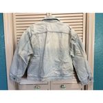 No Boundaries  Light Wash Denim Jacket Size M Pockets Button Up Collar Distressed Photo 4