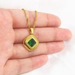 Emerald Pendant Necklace Green Photo 2