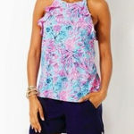 Lilly Pulitzer  Billie Tank Top In Celestial Blue Seek and Sea Photo 0