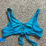 Cupshe NWT  Cynthia Plunge Back Tie Plus Size Bikini Top Size 1X Teal Blue Photo 2