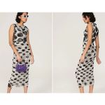 SimonMiller Cielo black & white polka dot ruched pencil cowl neck mesh dress XS Photo 1