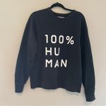 Everlane  Black Unisex French Terry Graphic Sweatshirt 100% Human Size Medium Photo 1