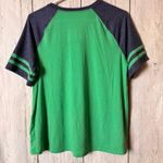 SO  Green and Navy Stripe Sleeve Baseball Style Tee Shirt Sz M Photo 2