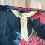 Matilda Jane Women's XXL Navy Floral Print Kaftan Beach Cover Up Tassels Photo 3