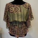 Green and Brown Women's Top flowing style boho vibes Photo 0