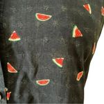 Westport Navy Sleeveless Button-Down Tie Front Top – Watermelon Print Photo 2