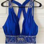 Cache Caché Blue Beaded Prom Dress Open Backed Photo 4