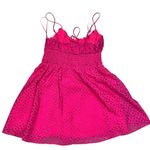 Urban Outfitters Hot Pink Riley Smocked Waist Floral Print Mini Dress Medium Photo 4