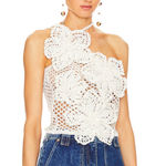 Cult Gaia NWT Nazanin Crochet Halter Top Off White M Photo 0