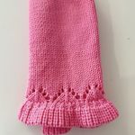 Lulus  Womens M Pink Knit Tank Ruffled Sweater Preppy Barbie Fairy Flowy Crochet Photo 4