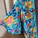 Zesica Floral Wrap Dress Short Sleeve Midi Boho‎ Festival Size Small Colorful Blue Size M Photo 2