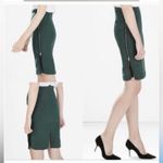 ZARA π Basic Deep Green Pencil Skirt with Exposed Zippers on Each Side Photo 2