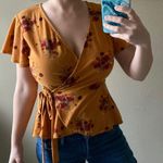 Lily White cute wrap flutter short sleeve tee Photo 1