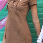 EXPRESS Brown Suede Mini Dress Photo 4