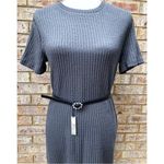 NWT Linea Pelle Black Rhinestone Skinny Belt Size M Photo 2