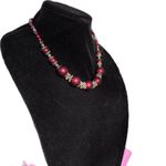 PANNEE by Panacea Elegant floral Silver Burgundy Beaded Necklace lightweight 20” Red Photo 0