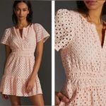 Anthropologie  The Somerset Eyelet Edition Mini Dress Tiered Pink Photo 1