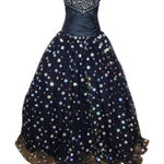 Anjali Black Strapless Ball Gown NWT Size 6 Formal Beaded Homecoming Dress Photo 0