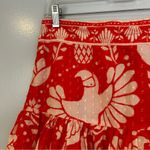 Farm Rio Bright Orange Jungle Floral Tiered Ruffle Mini Skirt Size Medium Photo 3