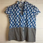 Peter Jensen Woman’s Business Casual Chic Printed Tie Neck Classic Work Blouse Blue Size undefined Photo 0