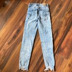 American Eagle Sz 00  Highest Rise Jegging Crop Distressed Acid Washed Jeans Photo 4