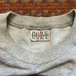 VTG USA ALL THE WAY GREY SWEATSHIRT CROP TOP AMERICA PATRIOTIC Gray Photo 2