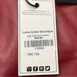 Judy Blue  Burgundy Red Faux Leather Tummy Control Straight Leg Pant 7 / 28 NEW Photo 6