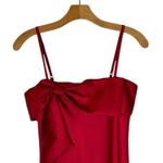 Hutch Anthropologie Dress Women XS Red Satin Bow Front Slip Midi NWT Party Photo 4